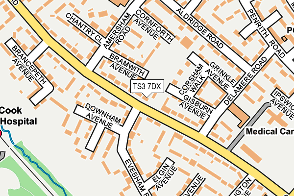 TS3 7DX map - OS OpenMap – Local (Ordnance Survey)
