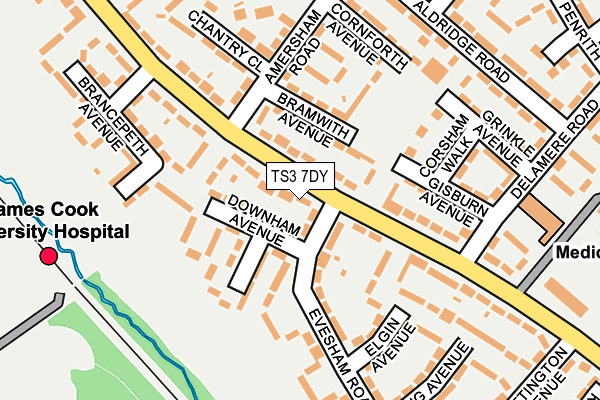 TS3 7DY map - OS OpenMap – Local (Ordnance Survey)