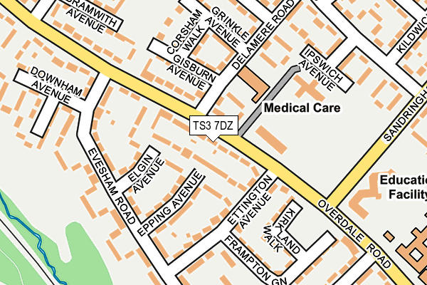 TS3 7DZ map - OS OpenMap – Local (Ordnance Survey)