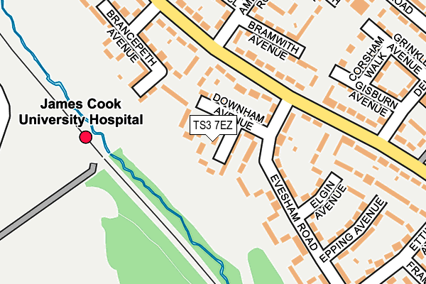 TS3 7EZ map - OS OpenMap – Local (Ordnance Survey)