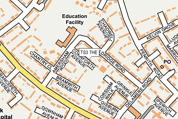 TS3 7HE map - OS OpenMap – Local (Ordnance Survey)