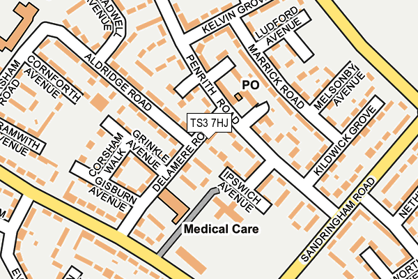 TS3 7HJ map - OS OpenMap – Local (Ordnance Survey)