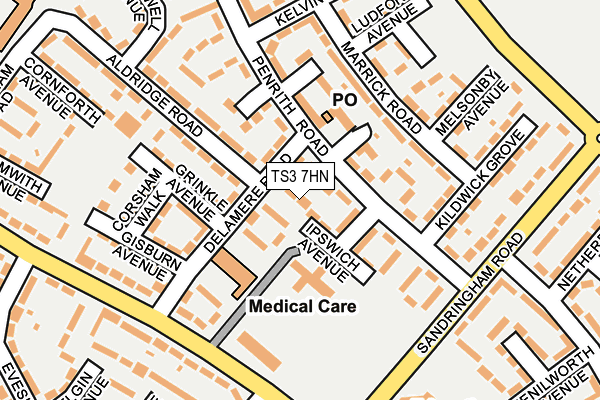 TS3 7HN map - OS OpenMap – Local (Ordnance Survey)