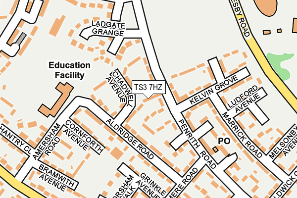 TS3 7HZ map - OS OpenMap – Local (Ordnance Survey)