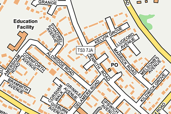 TS3 7JA map - OS OpenMap – Local (Ordnance Survey)
