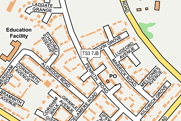 TS3 7JB map - OS OpenMap – Local (Ordnance Survey)