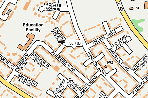 TS3 7JD map - OS OpenMap – Local (Ordnance Survey)