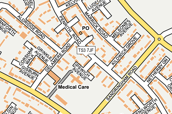 TS3 7JF map - OS OpenMap – Local (Ordnance Survey)