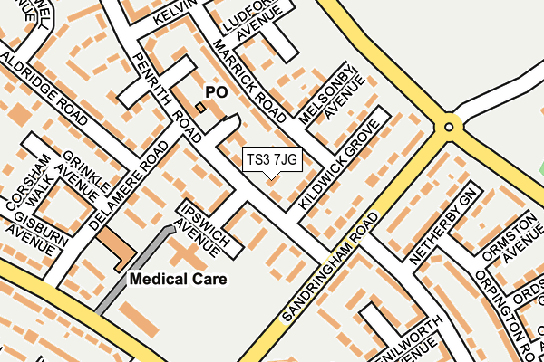 TS3 7JG map - OS OpenMap – Local (Ordnance Survey)