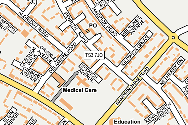 TS3 7JQ map - OS OpenMap – Local (Ordnance Survey)