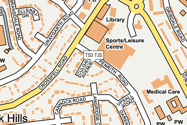 TS3 7JS map - OS OpenMap – Local (Ordnance Survey)