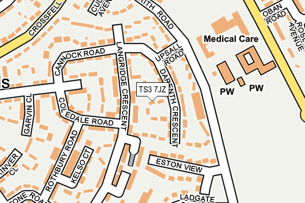 TS3 7JZ map - OS OpenMap – Local (Ordnance Survey)