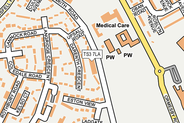 TS3 7LA map - OS OpenMap – Local (Ordnance Survey)