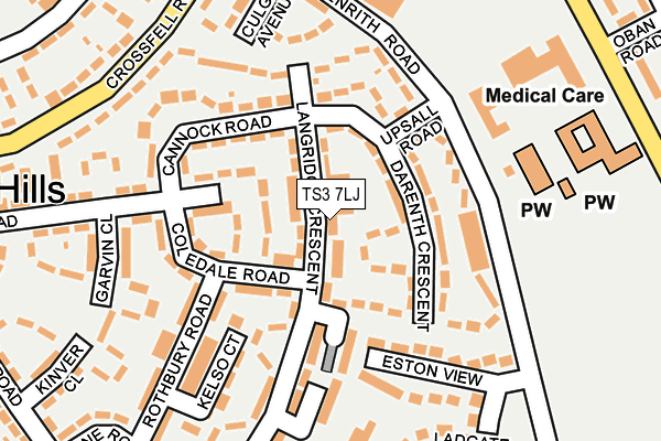 TS3 7LJ map - OS OpenMap – Local (Ordnance Survey)