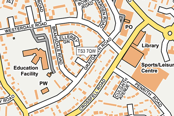 TS3 7QW map - OS OpenMap – Local (Ordnance Survey)
