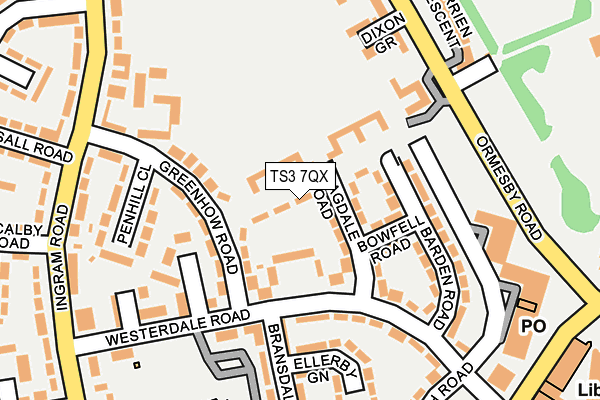 TS3 7QX map - OS OpenMap – Local (Ordnance Survey)