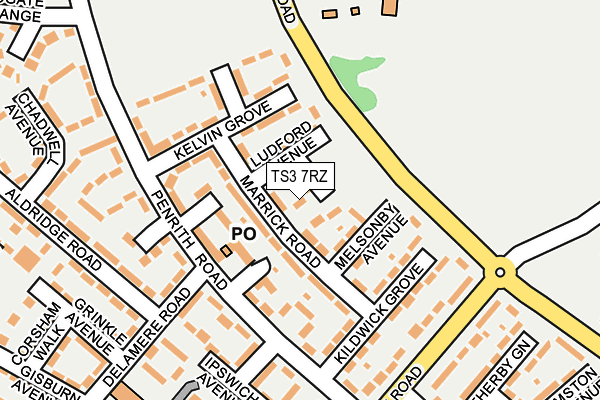 TS3 7RZ map - OS OpenMap – Local (Ordnance Survey)