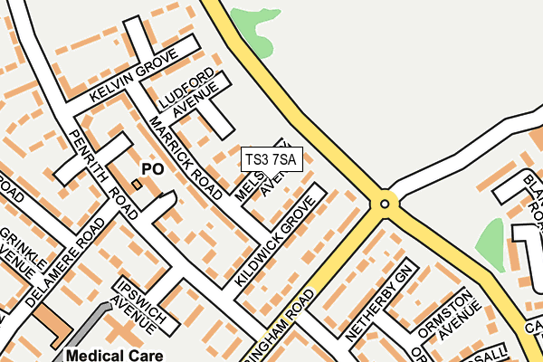 TS3 7SA map - OS OpenMap – Local (Ordnance Survey)