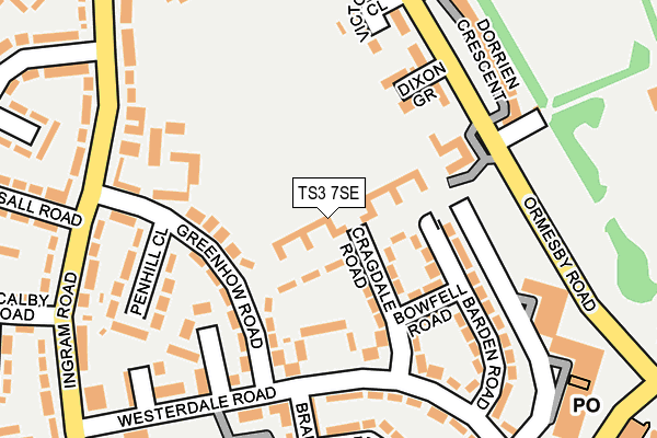 TS3 7SE map - OS OpenMap – Local (Ordnance Survey)