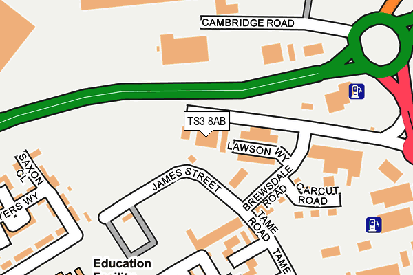 TS3 8AB map - OS OpenMap – Local (Ordnance Survey)