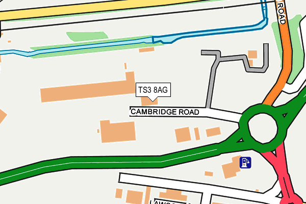 TS3 8AG map - OS OpenMap – Local (Ordnance Survey)