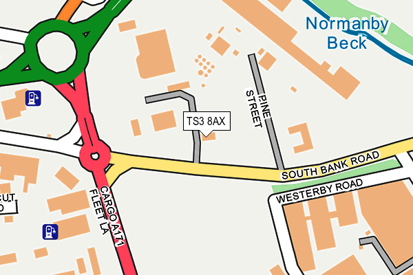 TS3 8AX map - OS OpenMap – Local (Ordnance Survey)