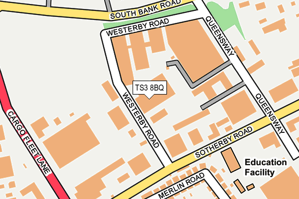 TS3 8BQ map - OS OpenMap – Local (Ordnance Survey)