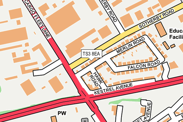 TS3 8EA map - OS OpenMap – Local (Ordnance Survey)