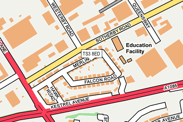 TS3 8ED map - OS OpenMap – Local (Ordnance Survey)