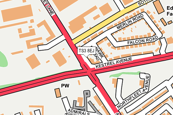 TS3 8EJ map - OS OpenMap – Local (Ordnance Survey)
