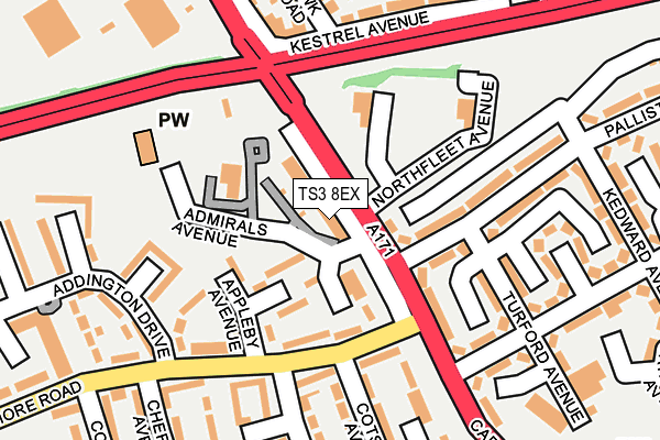 TS3 8EX map - OS OpenMap – Local (Ordnance Survey)