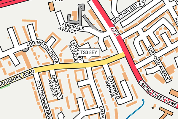 TS3 8EY map - OS OpenMap – Local (Ordnance Survey)