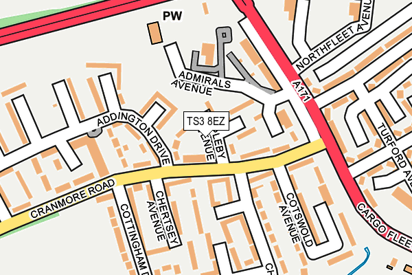 TS3 8EZ map - OS OpenMap – Local (Ordnance Survey)