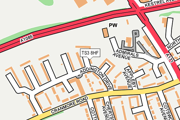 TS3 8HF map - OS OpenMap – Local (Ordnance Survey)