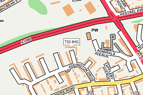 TS3 8HG map - OS OpenMap – Local (Ordnance Survey)