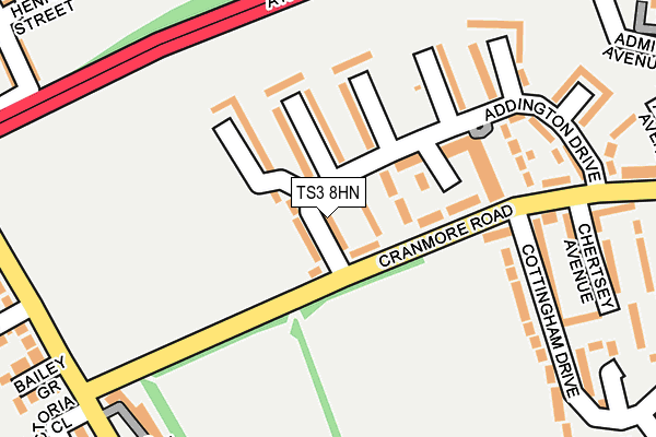 TS3 8HN map - OS OpenMap – Local (Ordnance Survey)