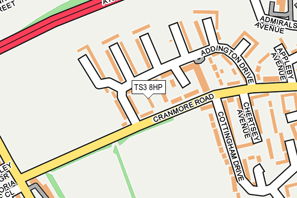 TS3 8HP map - OS OpenMap – Local (Ordnance Survey)