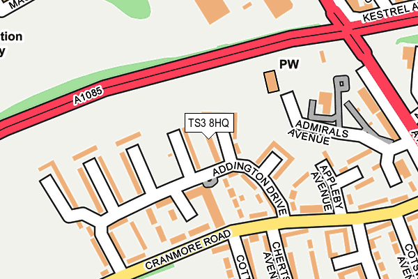 TS3 8HQ map - OS OpenMap – Local (Ordnance Survey)