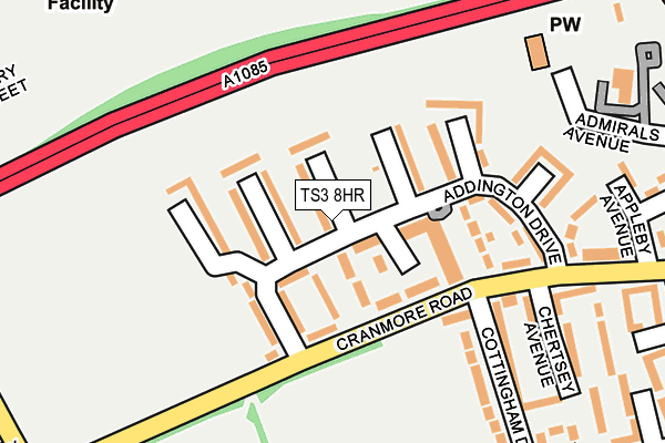 TS3 8HR map - OS OpenMap – Local (Ordnance Survey)