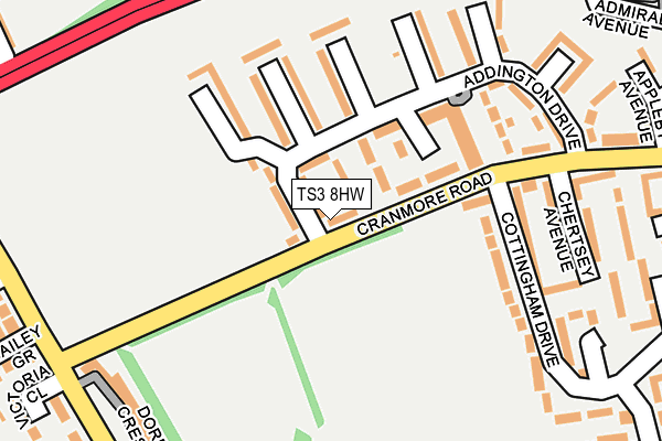 TS3 8HW map - OS OpenMap – Local (Ordnance Survey)