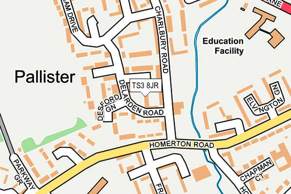 TS3 8JR map - OS OpenMap – Local (Ordnance Survey)