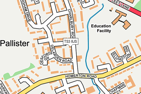 TS3 8JS map - OS OpenMap – Local (Ordnance Survey)