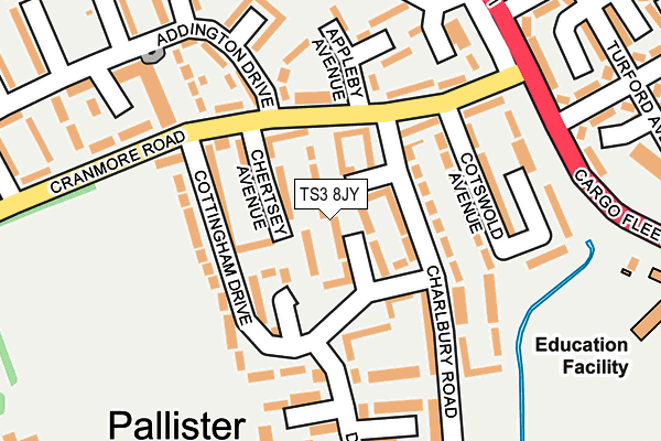 TS3 8JY map - OS OpenMap – Local (Ordnance Survey)