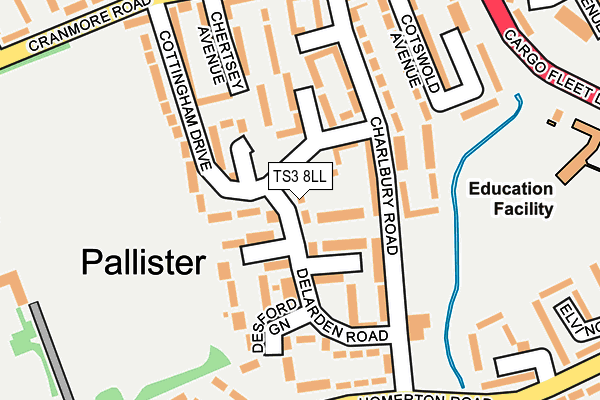 TS3 8LL map - OS OpenMap – Local (Ordnance Survey)