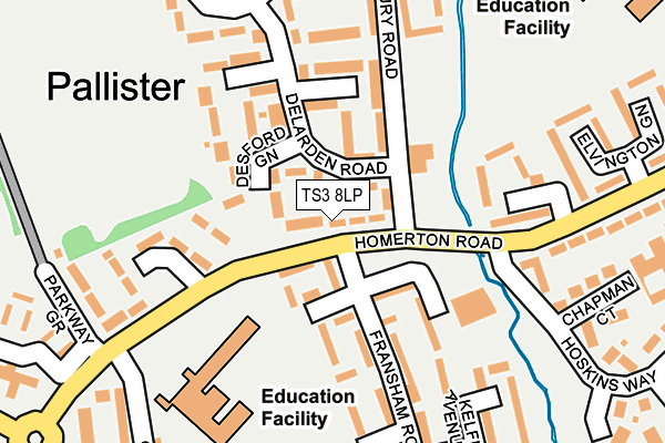 TS3 8LP map - OS OpenMap – Local (Ordnance Survey)