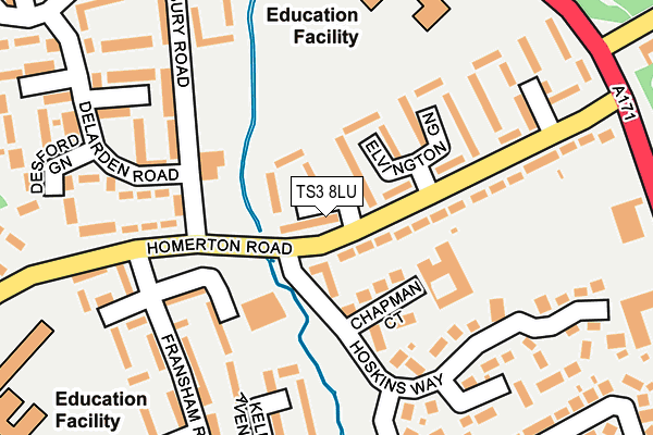 TS3 8LU map - OS OpenMap – Local (Ordnance Survey)