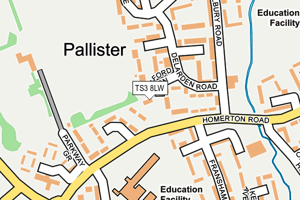 TS3 8LW map - OS OpenMap – Local (Ordnance Survey)