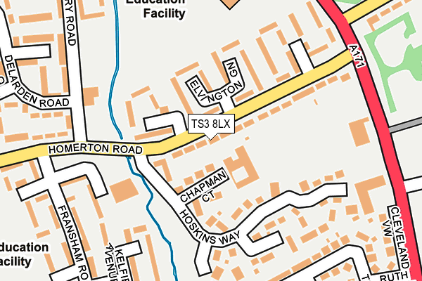 TS3 8LX map - OS OpenMap – Local (Ordnance Survey)