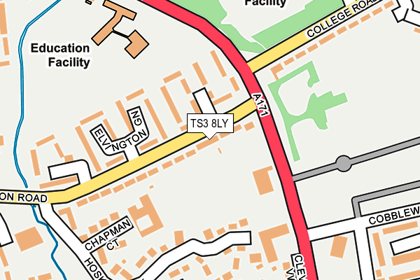 TS3 8LY map - OS OpenMap – Local (Ordnance Survey)