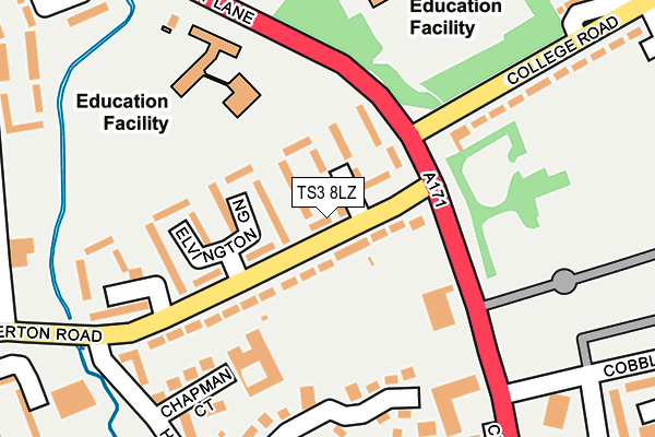 TS3 8LZ map - OS OpenMap – Local (Ordnance Survey)